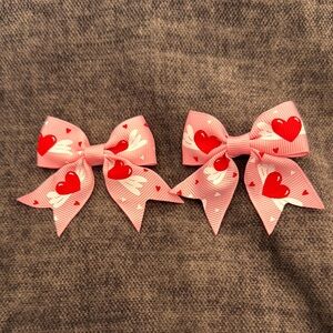 Pig tail flying heart bows